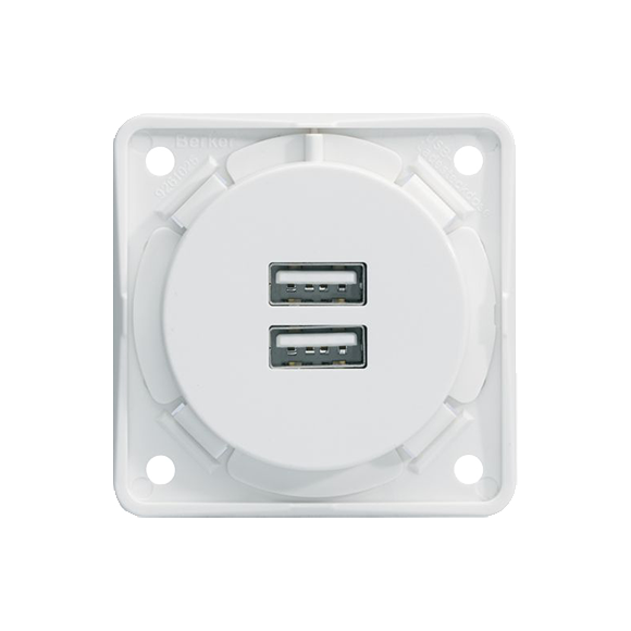 Berker USB contactdoos inbouw wit