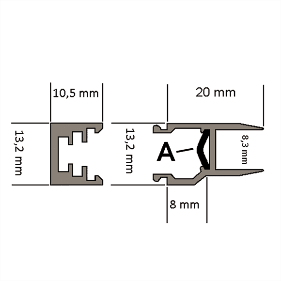 Kunststof opsteekprofiel 30x13 mm
