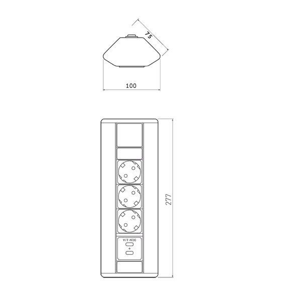Energiehoekzuil USB